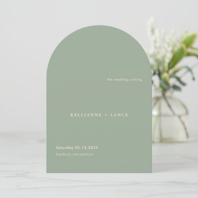 Sage Green Simple Modern Wedding Program Einladung (Stehend Vorderseite)