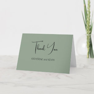 Sage Green Simple Wedding Dankeschön Card Dankeskarte