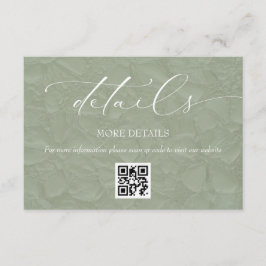 Sage Green Simple Wedding Details QR Begleitkarte