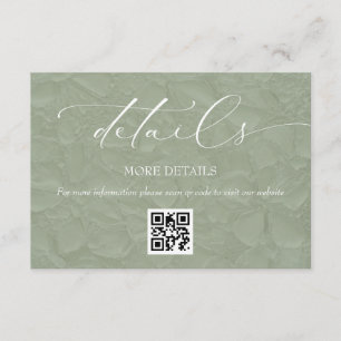 Sage Green Simple Wedding Details QR Begleitkarte