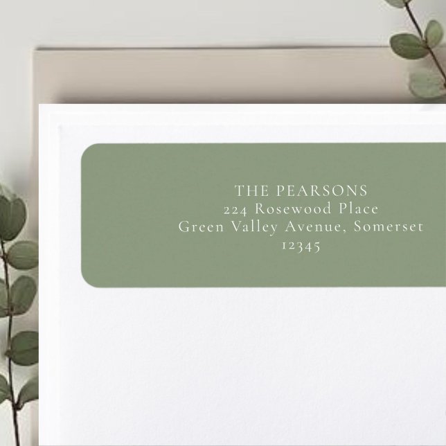 Sage Green  | Simple Wedding Return Address Label (Von Creator hochgeladen)