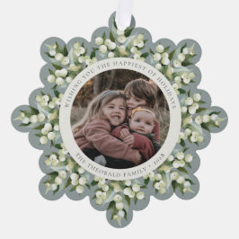 Sage Green Snowberry+Greenery Holiday Paper Ornament Karte