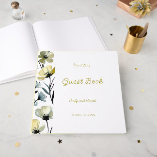 Sage Green & Soft Yellow Botanical Wedding Gästebuch