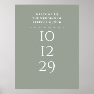 Sage Green Special Date Hochzeitswillkommensschild Poster