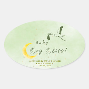 Sage Green Sternenlicht Baby Boy Bliss Speziallief Ovaler Aufkleber