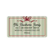 Sage Green Streifen Familie Weihnachtslabel