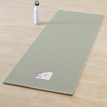 Sage Green Strip Lila Blumenzellenschrift Monogram