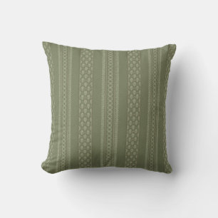 Sage Green Stripe Lines Elegantes Mittelalter Kissen