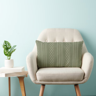 Sage Green Stripe Lines Elegantes Mittelalter Lendenkissen