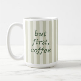 Sage Green Stripe Trendy Cozy Minimalist Tea And Kaffeetasse