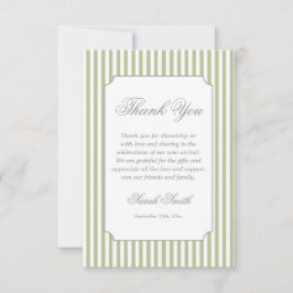 Sage Green Stripes Grand millennial Dankeskarte