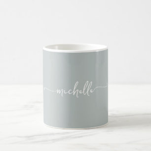 Sage Green stylish Monogram Signature Script Kaffeetasse