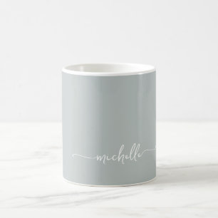 Sage Green stylish Monogram Signature Script Kaffeetasse