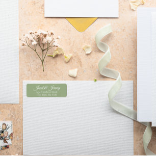 Sage Green Stylized Names Wedding Rücksendeadresse