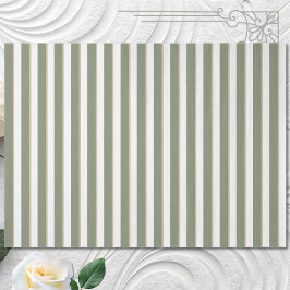 Sage Green Tan White Strip Seidenpapier