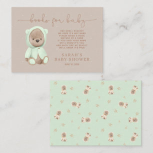 Sage Green Teddy Bear Babydusche Anfrage Begleitkarte