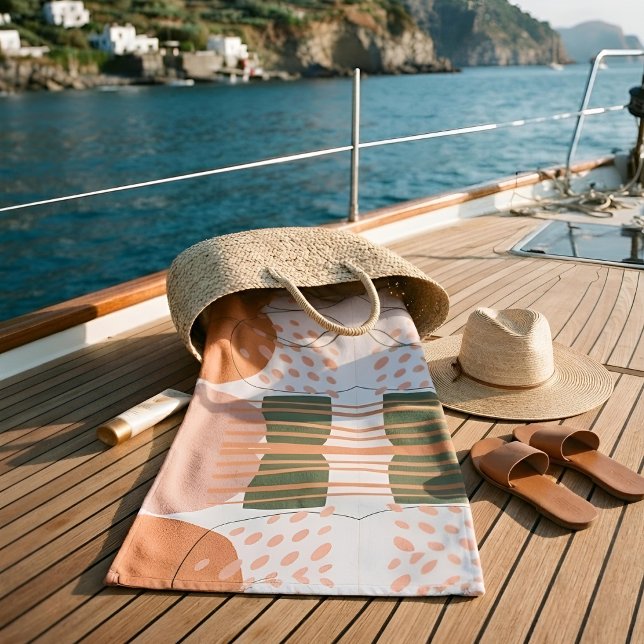 Sage Green Terrakotta Moderne Boho Abstrakt Strandtuch (Von Creator hochgeladen)