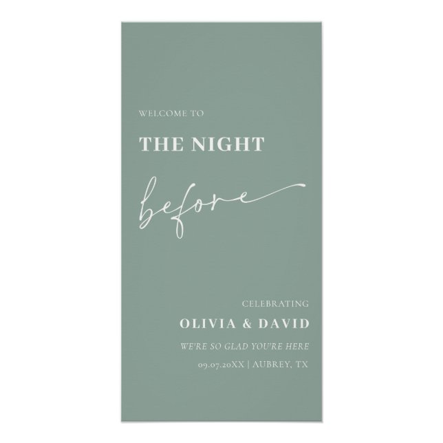 Sage Green The Night Before Probe Dinner Unterschr Poster (Vorderseite)