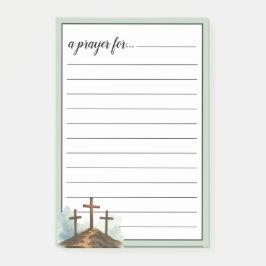 Sage Green Three Crosses War Room Prayer Post-it Klebezettel