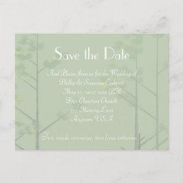 Sage Green Tree Art Save the Date Erinnerung Ankündigungspostkarte
