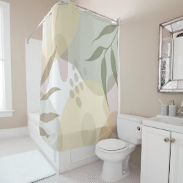 Sage Green Tropical Bohemisch Duschvorhang