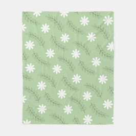 Sage Green Tropical Floral Botanischer Frühling So Fleecedecke