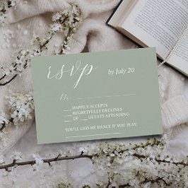 Sage Green uAwg kalligrafie Hochzeitskarten rsvp