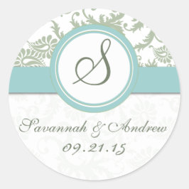 Sage Green und Aqua Wedding Sticker