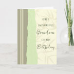 Sage Green und Beige Grandson Birthday Karte<br><div class="desc">Geburtstagskarte für Enkel mit modernem und einfachem Salbeigrün und Beige Design und nachdenklichem Vers.</div>