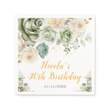 Sage Green und Creme Floral Geburtstag