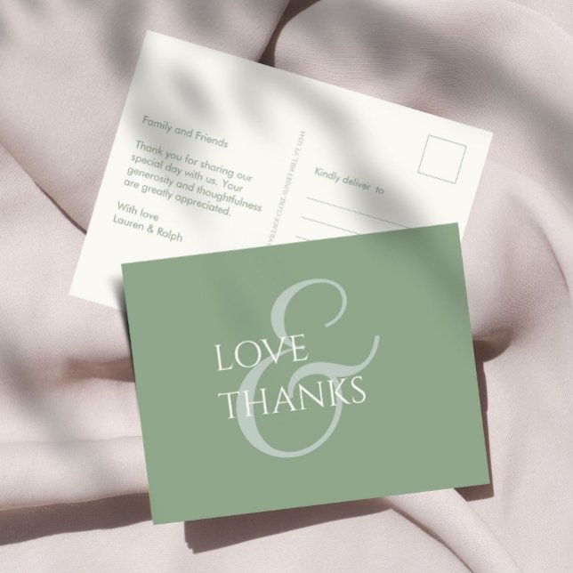 Sage Green und Elfenbein Non-Foto Vielen Dank Postkarte (Von Creator hochgeladen)