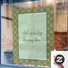 Sage Green und Gold Filigree Fensteraufkleber