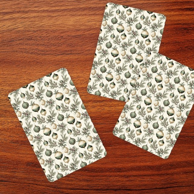 Sage Green und Gold Weihnachtsschmuck Spielkarten (Von Creator hochgeladen)