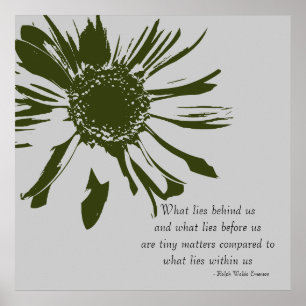 Sage Green und grau Inspirational Floral Poster