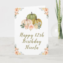 Sage Green und Peach Floral Pumpkins Geburtstag