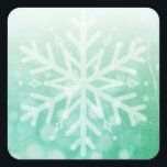 Sage Green und White Christmas Snowflakes Quadratischer Aufkleber<br><div class="desc">Sage Green und White Christmas Snowflake Aufkleber.</div>