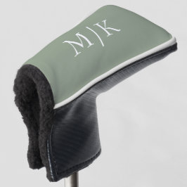 Sage Green und White | Modernes Monogramm Golf Headcover