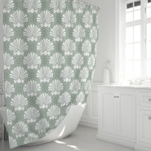 Sage Green und White Seashell Coastal