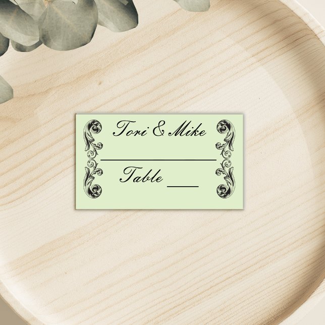 Sage Green Viktorianisch Wedding Platzkarte (Von Creator hochgeladen)