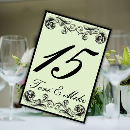 Sage Green Viktorianisch Wedding Tischnummer