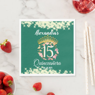 Sage Green Vintag Boho Quinceañera Spanisch Serviette
