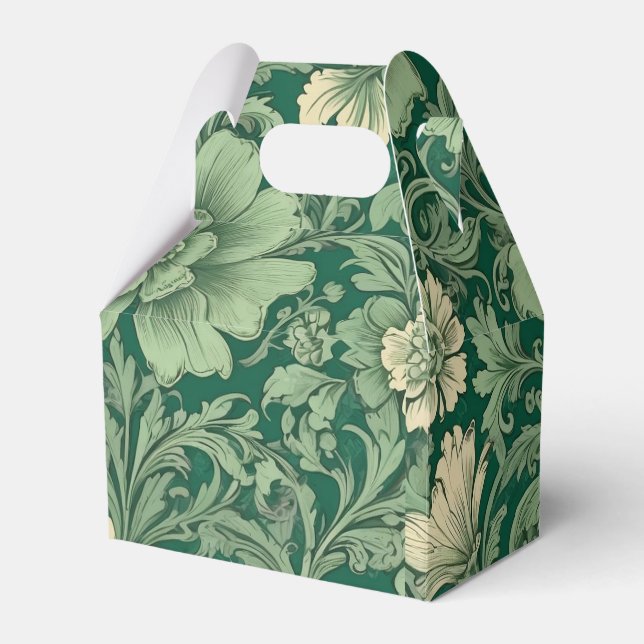 Sage Green Vintag Floral Muster Geschenkschachtel (Vorderseite)