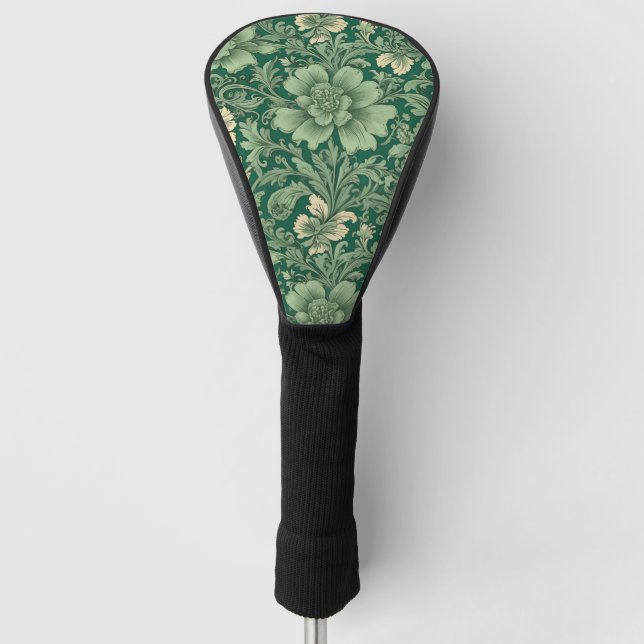 Sage Green Vintag Floral Muster Golf Headcover (Vorderseite)
