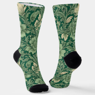 Sage Green Vintag Floral Muster Socken