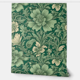 Sage Green Vintag Floral Muster Tapete