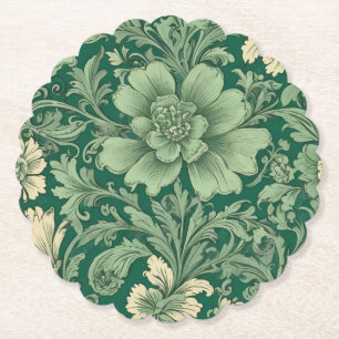 Sage Green Vintag Floral Muster Untersetzer