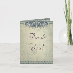 Sage Green Vintag Lace Wedding Vielen Dank Dankeskarte
