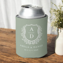 Sage Green Wappen Moderne Monogram Wedding