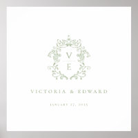 Sage Green Wappen Monogram Wedding