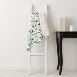 Sage Green Watercolor Boho Botanische Blätter Gesc Sherpadecke